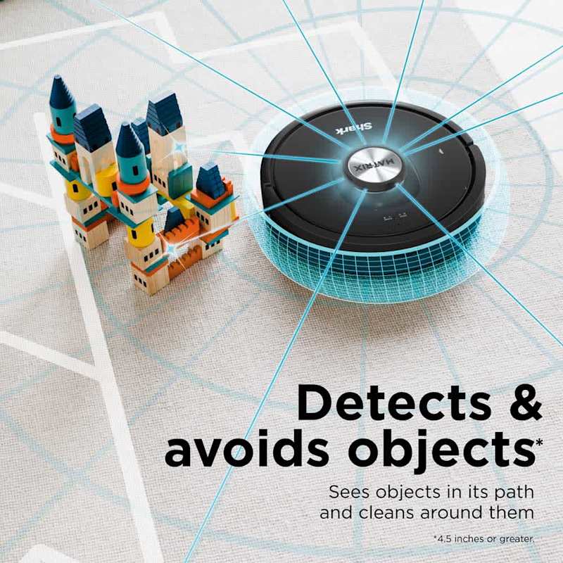 Detects & avoids objects