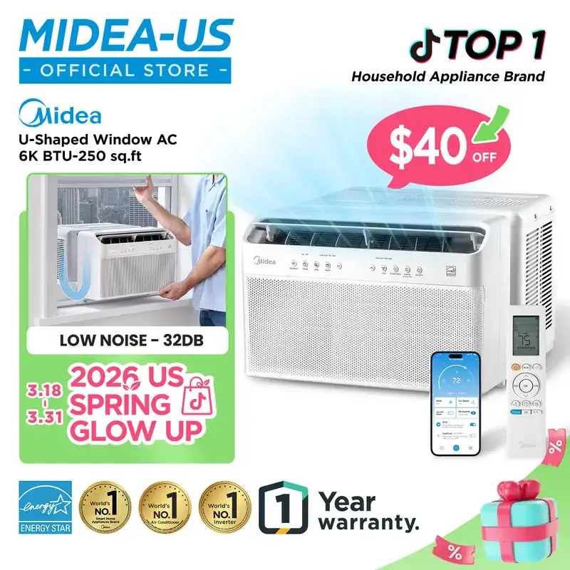 Midea U-Shaped Smart Inverter Window Air Conditioner — 6K / 8K / 10K / 12K BTU